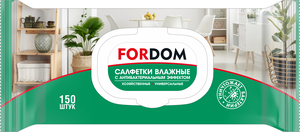 Салфетки влажные Fordom очищающие, универсальные, 150шт, с клапаном