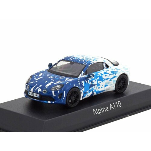 Renault Alpine A110 Test Version 2017 белый с синим, масштабная модель коллекционная