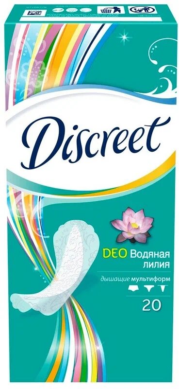 Женские ежедневные прокладки Discreet Multiform Водная лилия, 20 шт.