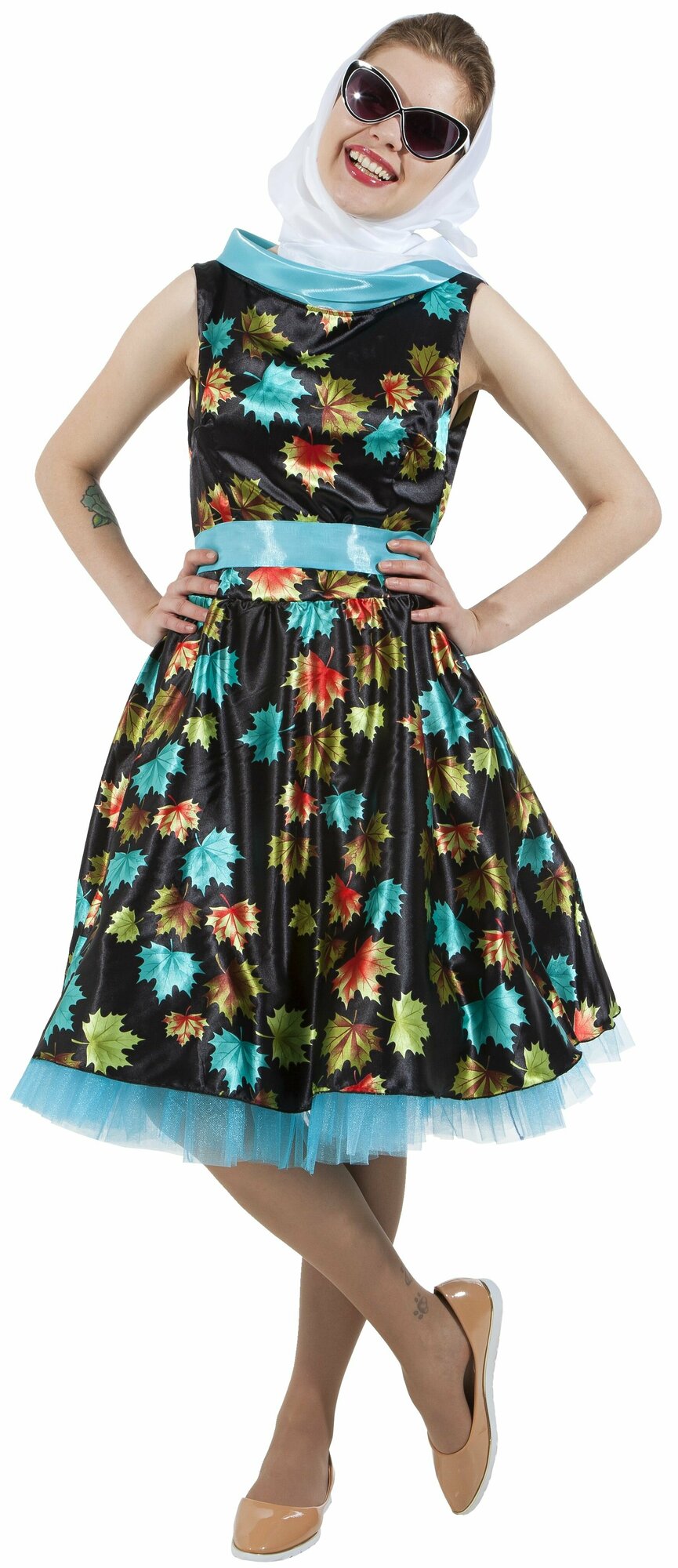 Платье с листочками в стиле 50-х FeiX-15