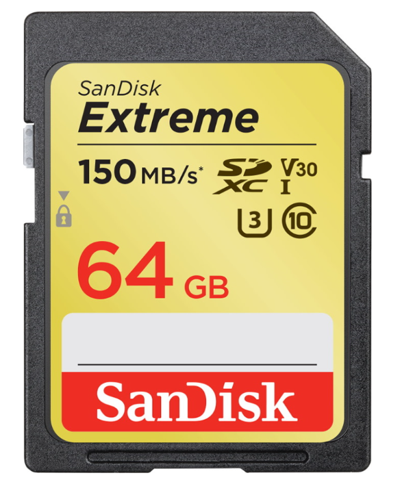 Карта памяти SanDisk Extreme SDXC 64 ГБ 150MB/s V30 U3 Class 10 UHS-I (SDSDXV-064G-GNCIN) — фото 2