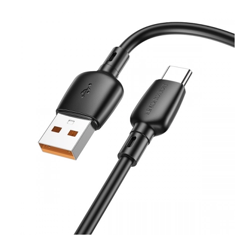 USB-C кабель BOROFONE BX93 Super Type-C, 3A, 100W, 1м, PVC (черный) кабель borofone bx93 super usb usb type c 6a 100w 1м белый