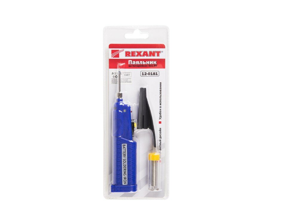 Паяльник мини REXANT 4.5 В/8 Вт, питание 3 батарейки AA