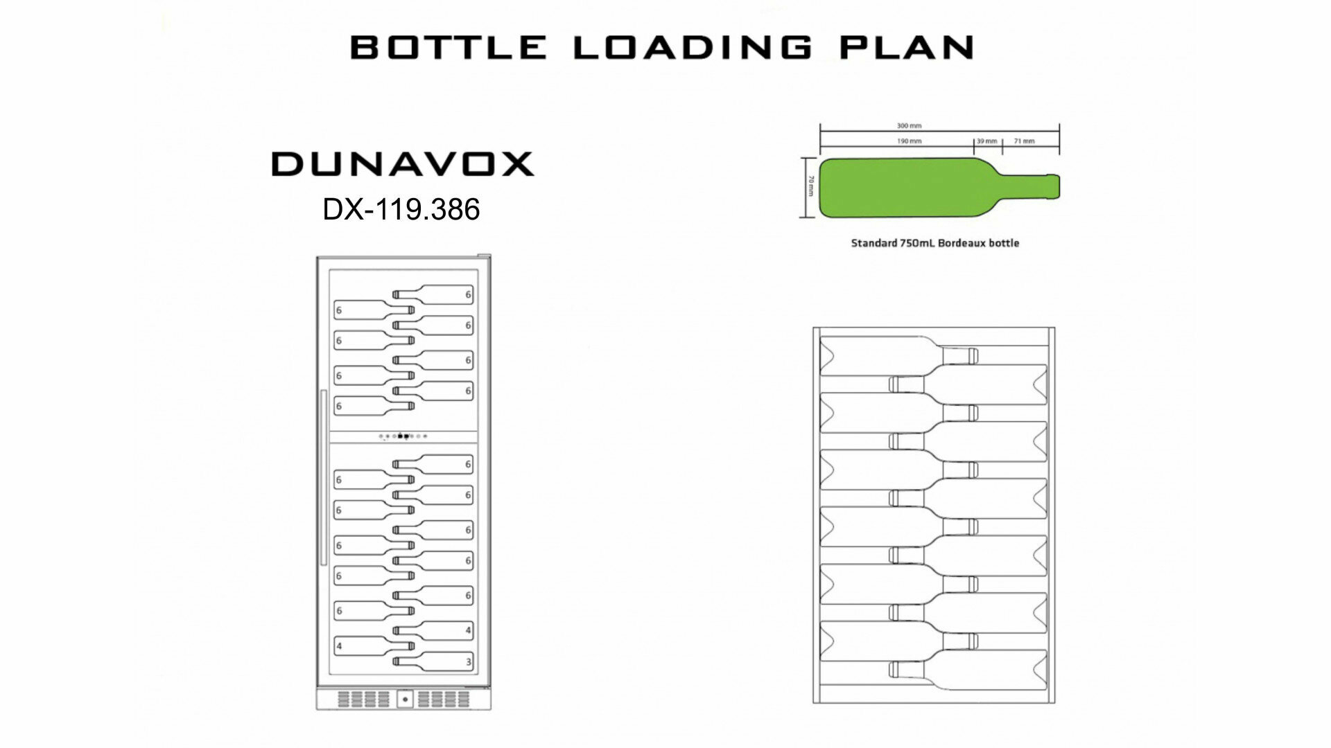 Встраиваемый винный шкаф 101-200 бутылок Dunavox - фото №7
