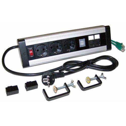 Блок розеток 3 эл модуля 2 USB модуля 2 порта кат6 LAN-WA-DC3G2UC2C6 11747₽