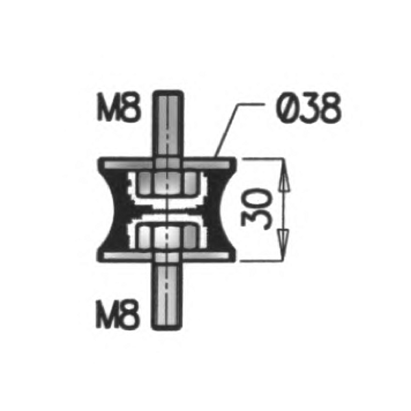 DINEX 21822 (0023552198 / 0285530 / 285530) подушка глушителя (рм)\daf f1100-3600 / 85 / 95 / 105cf / II / IV / xf