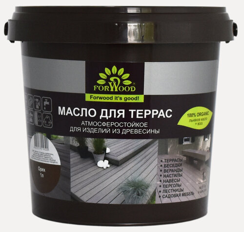 Изображение товара Масло для террас FORWOOD орех 1 л