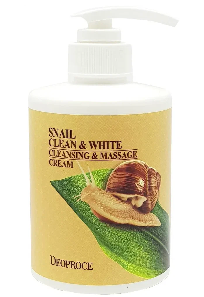 Крем для тела массажный очищающий с муцином улитки Deoproce Snail White Cleansing & Massage Cream, 430 мл