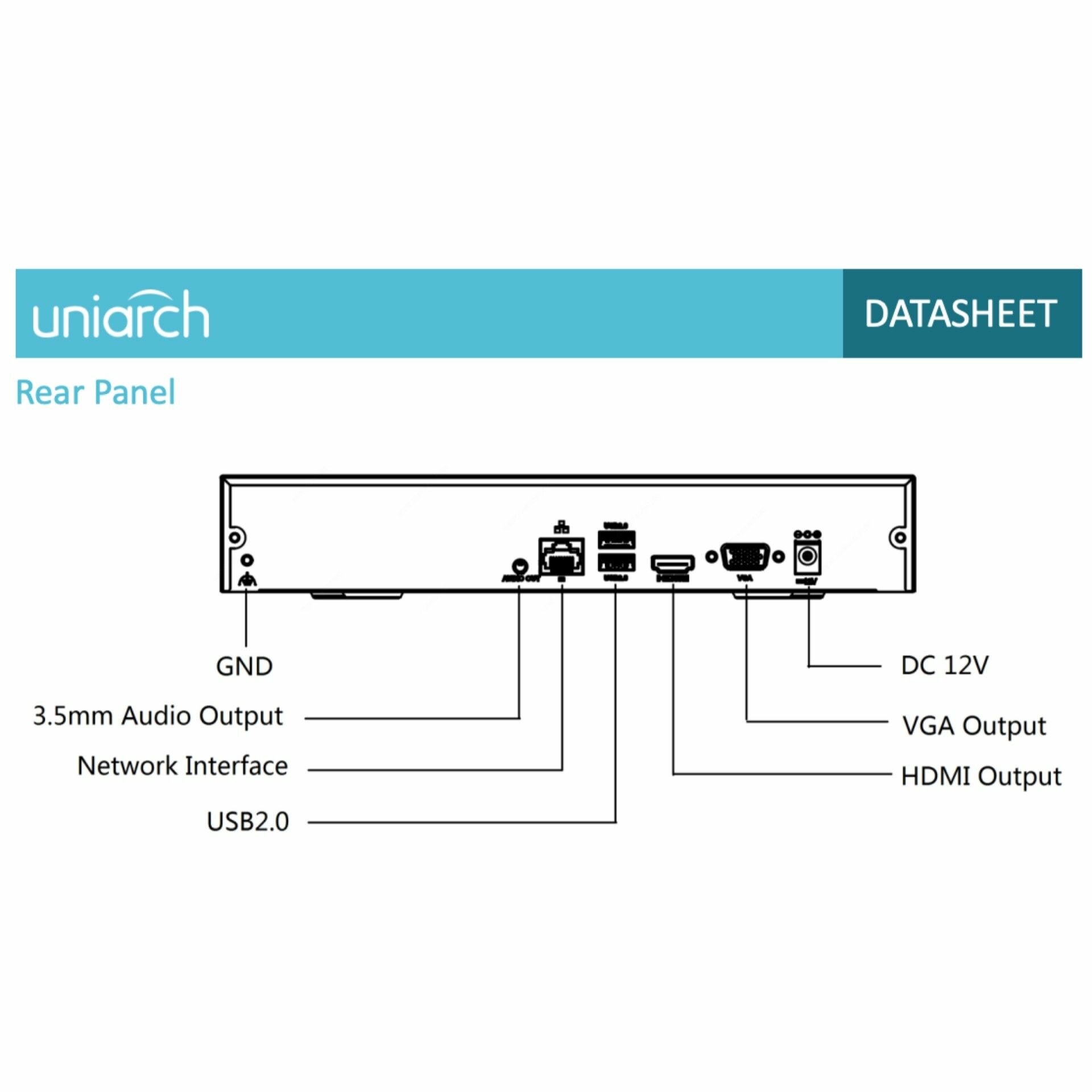 Uniarch NVR-104E2 - видеорегистратор для видеонаблюдения IP, NVR-регистратор 4 канальный