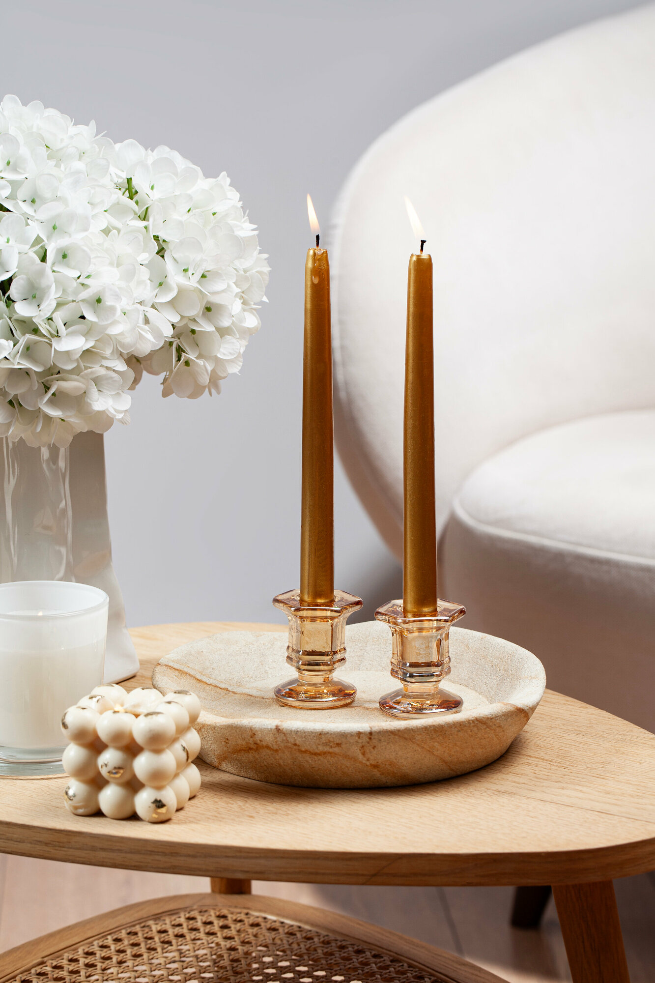 Подсвечник стекло прозрачный декоративный  набор 2 шт  Gestia Home