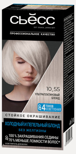 Изображение товара Краска для волос «Сьёсс» SalonPlex Ультраплатиновый блонд тон 10-55, 115 мл