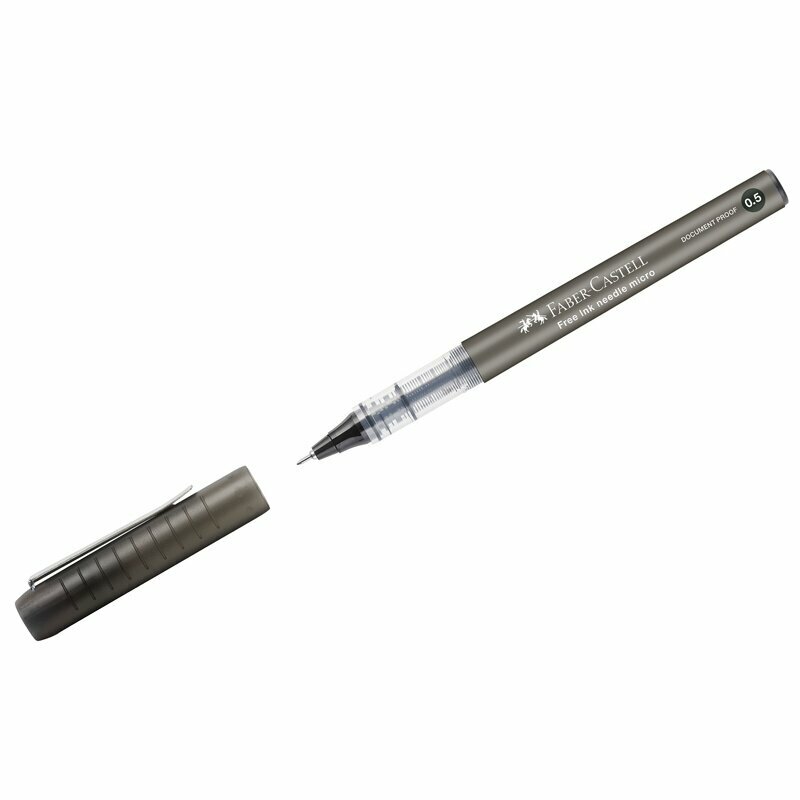 Ручка-роллер Faber-Castell "Free Ink Needle" черная, 0,5 мм, одноразовая 348602