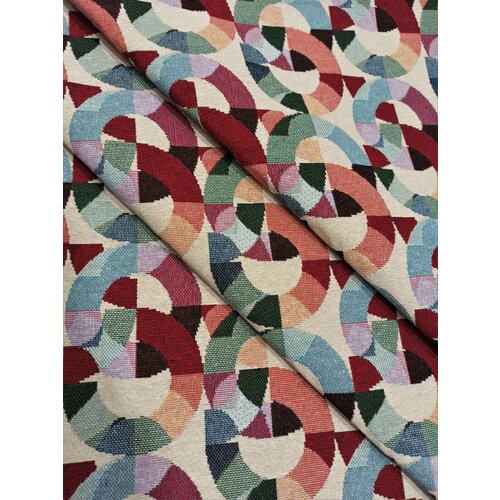 Ткань для штор и мебели, 280*100см, Нью-Берн цвет 4, гобелен с геометрическим узором