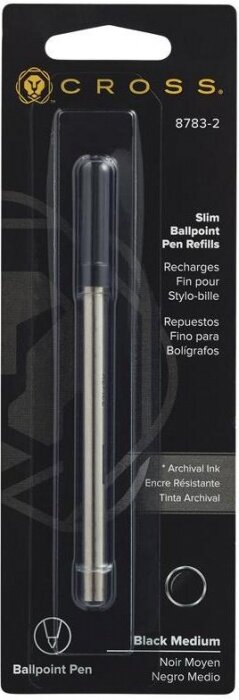 Cross 8783-2 Черный шариковый стержень cross для ручек click и роллеров classic century, средний (m) cross — фото 1