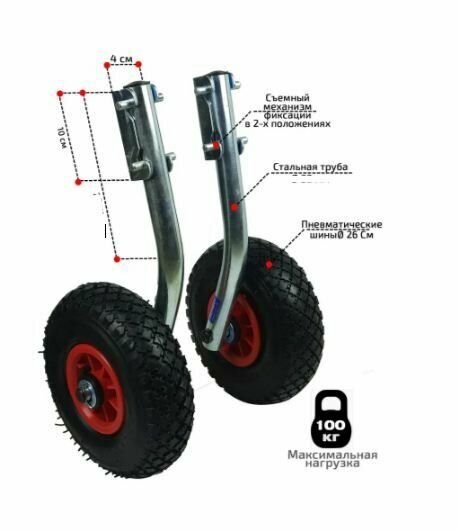 Транцевые колёса для лодки ПВХ быстросъёмные (М Пневмо)