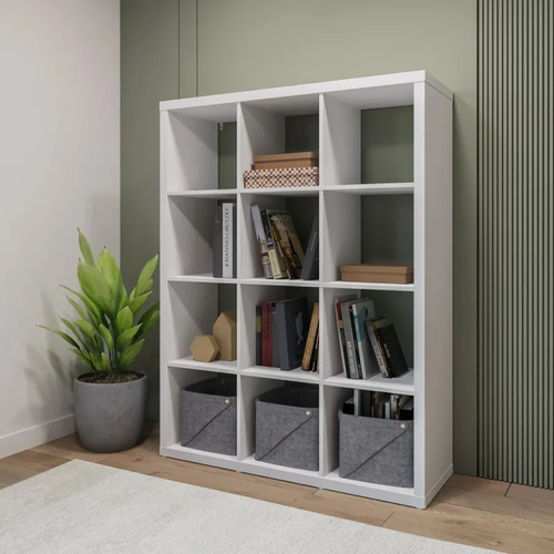 Стеллаж открытый для хранения игрушек, книг FORA 12, 112х147х38, белый