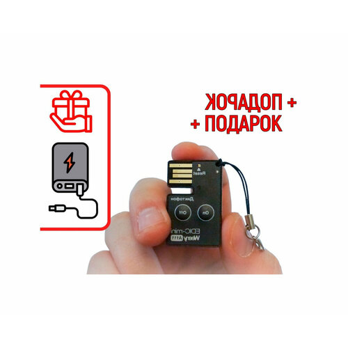 Миниатюрный диктофон Эдик-мини A111 Weny WAV S27836ID - 17 часов записи в режиме 8кГц подарок повербанк 10000 mAh удаленный диктофон диктоф 1251300₽