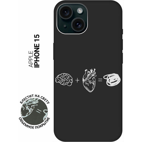 Силиконовый чехол на Apple iPhone 15 / Эпл Айфон 15 с рисунком Brain Plus Heart W Soft Touch черный силиконовый чехол на apple iphone 11 эпл айфон 11 с рисунком brain plus heart w soft touch черный