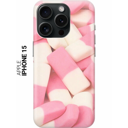 фото Силиконовый чехол на apple iphone 15 pro / эпл айфон 15 про с рисунком "бело-розовые мармеладки" slvgo
