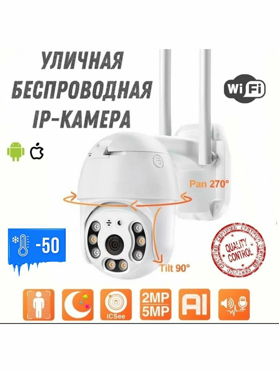Уличная IP камера видеонаблюдения 360 WiFi smart camera 1080P Поворотная