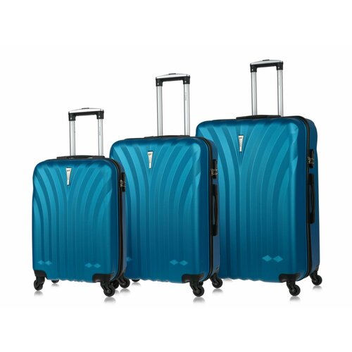 фото Комплект чемоданов l'case, 3 шт., размер s/m/l, синий