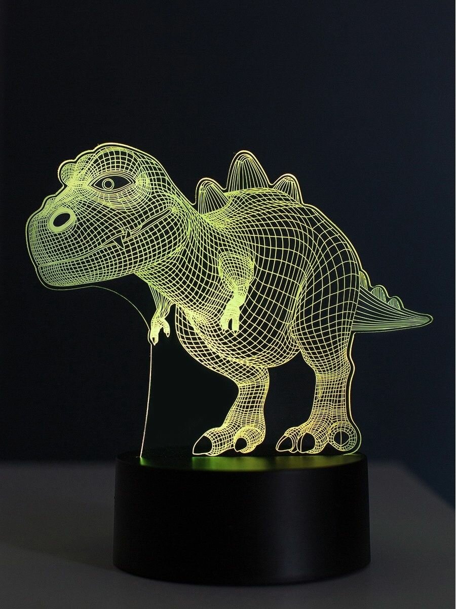Светильник 3D Ночник светильник 3D USB.Светильник 3D Динозавр - фотография № 4