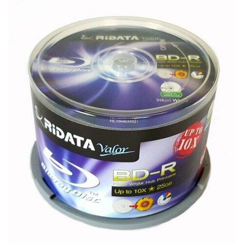 BD-R диск 6х Ridata 25 Gb, Printable, 50 дисков