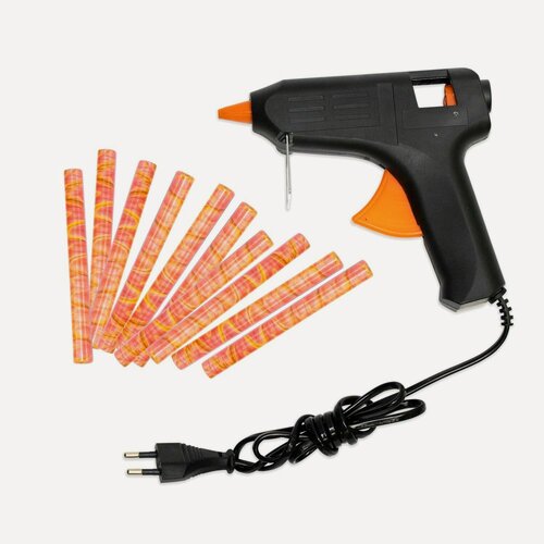 Изображение товара Набор: сургучных стержней (10штук палочек) цвета "Коралловый микс" и пистолет для плавки сургуча