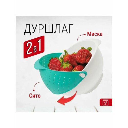 Миска-дуршлаг 2.5 л, мятный