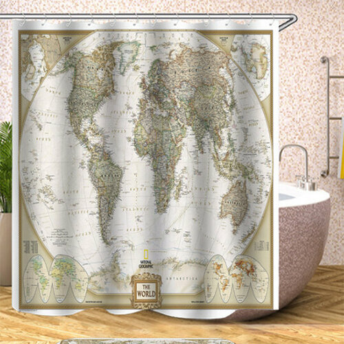 Шторка для ванны World map