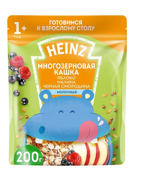 Каша Heinz, Любопышки молочная многозерновая яблоко, малина, ч.смородина 200 г - фото №17