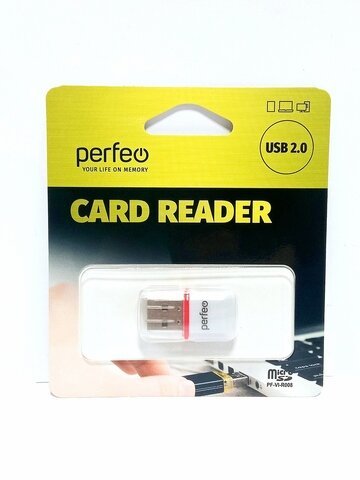 Картридер Perfeo Card Reader Micro SD, (PF-VI-R008), белый — фото 6