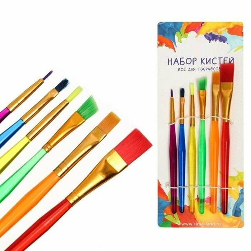 Набор кистей Радуга синтетика 6 штук 331₽