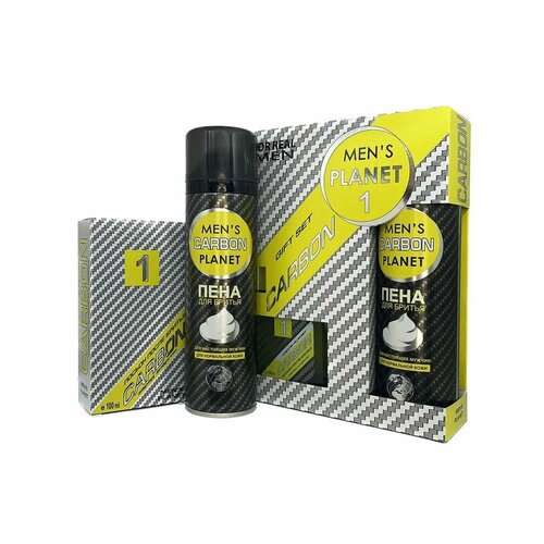 FESTIVA Набор мужской Men s Planet Carbon 1 лосьон после бритья 100 мл пена для бритья 200 мл 1197₽