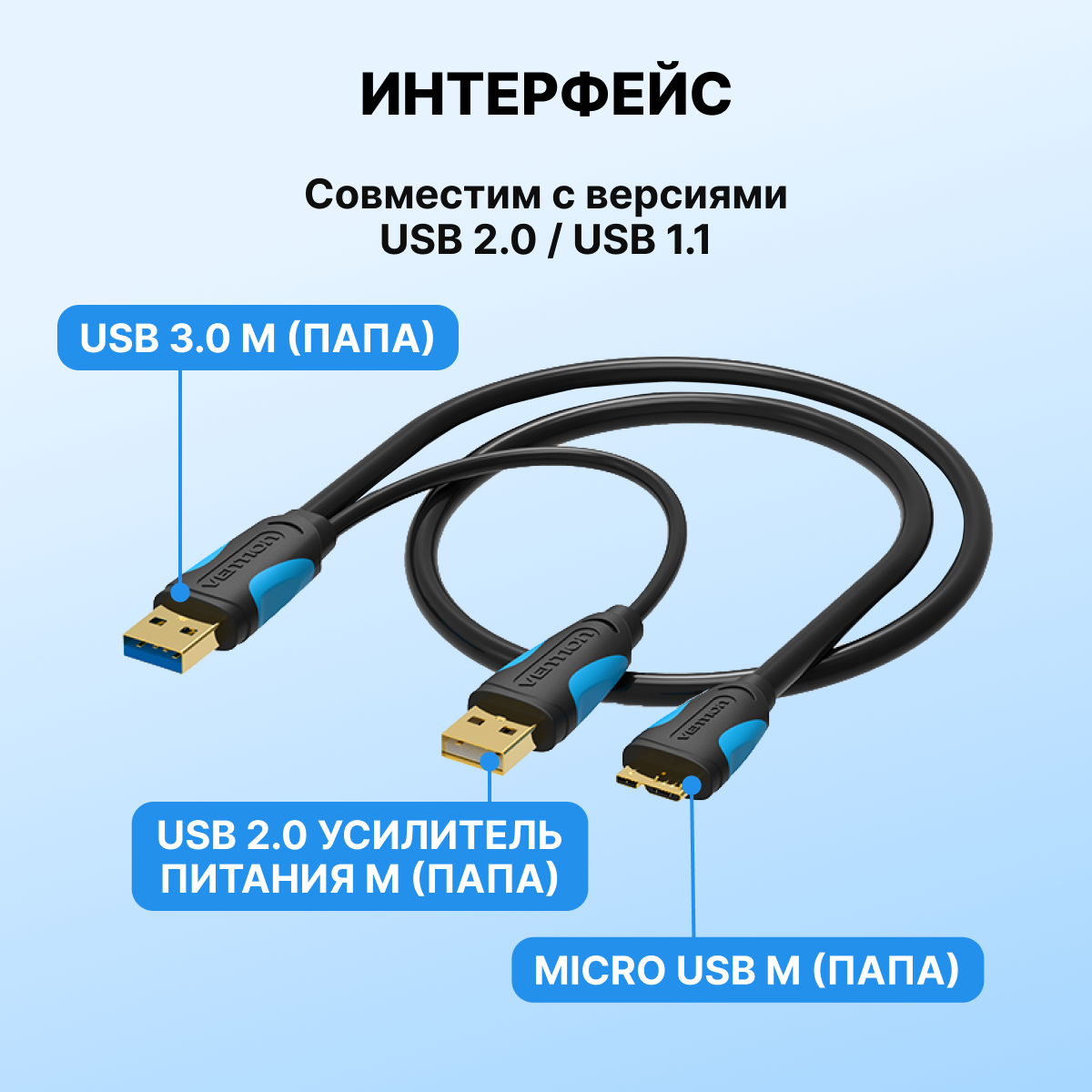 Кабель интерфейсный USB 3.0 Vention - фото №8