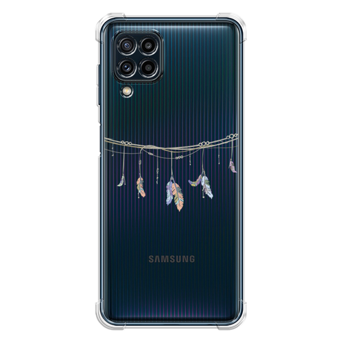Противоударный силиконовый чехол на Samsung Galaxy M32 / Самсунг Галакси M32 с рисунком Перышки на веревке противоударный силиконовый чехол перышки на веревке на samsung galaxy s9 самсунг галакси с9