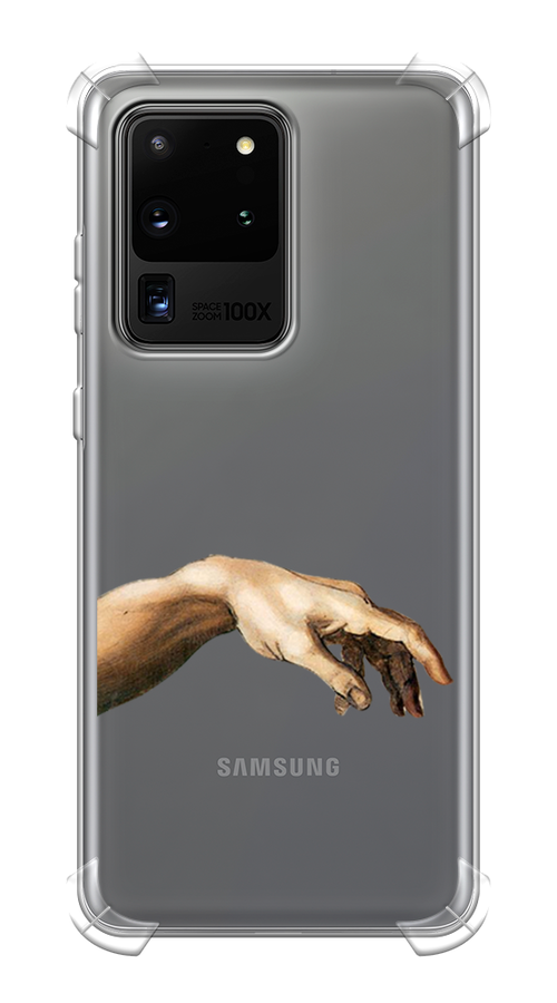 Противоударный силиконовый чехол на Samsung Galaxy S20 Ultra / Самсунг Галакси S20 Ультра с рисунком Creazione di Adamo 1