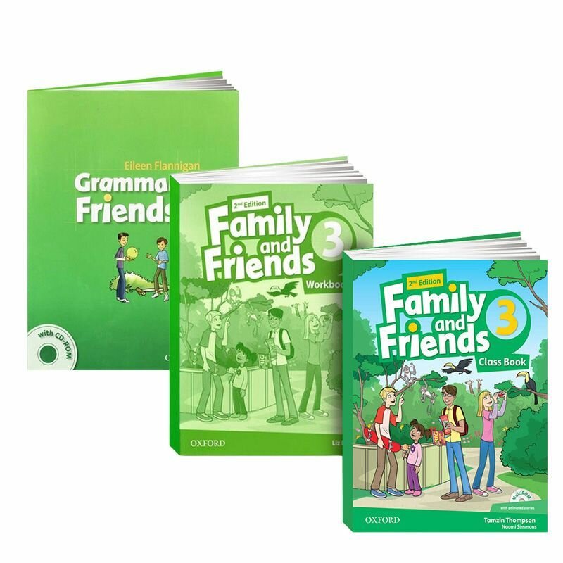 Family and Friends 3 + Grammar Friends 3. полный комплект 4в1: Учебник + Рабочая Тетрадь + Грамматика + CD/DVD (2nd edition)