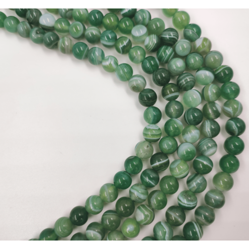 Натуральный камень агат зеленый бусины по 8 ММ (около 48 штук)