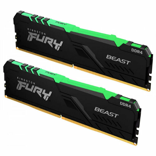 Память оперативная Kingston 64GB 3200MHz DDR4 CL16 DIMM Kit of 2 FURY Beast RGB 2116100₽