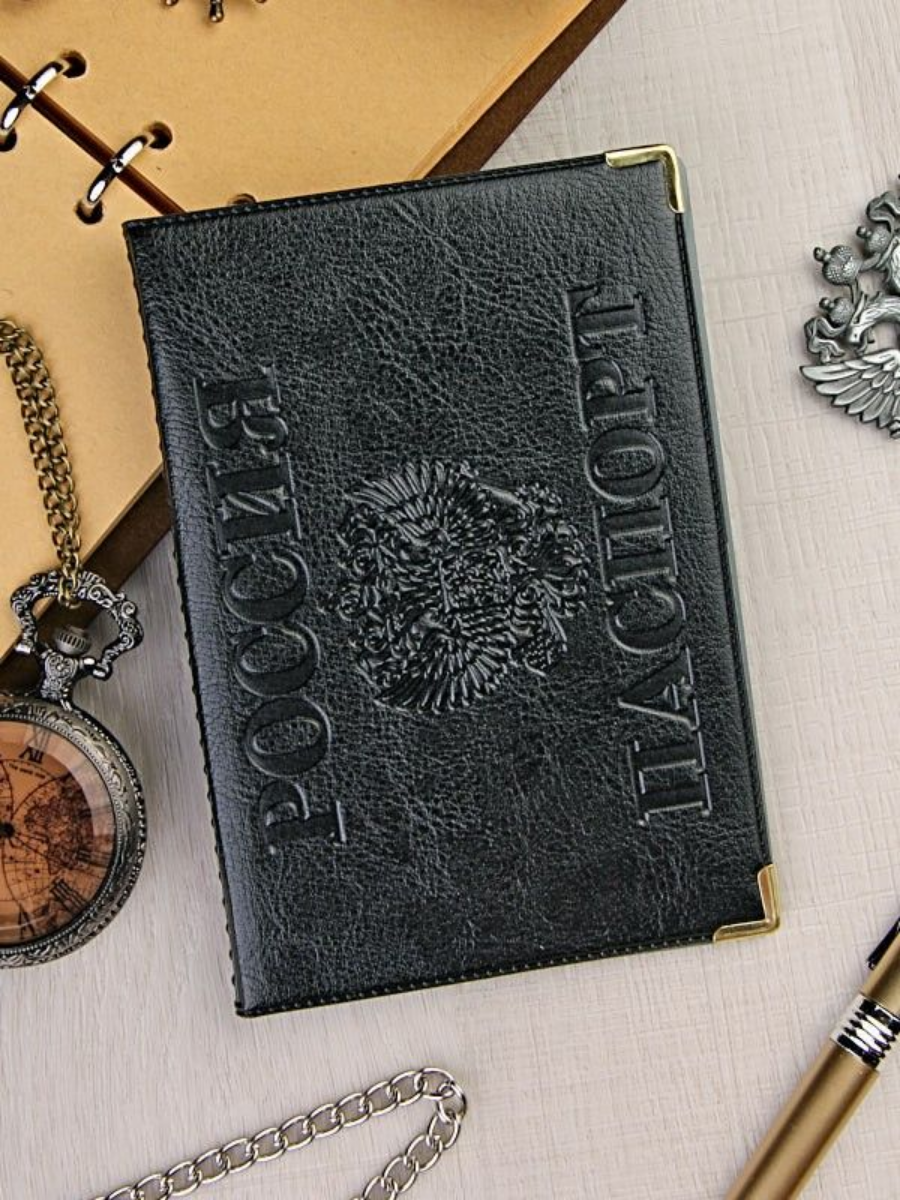 Обложка для паспорта LeatherStyle, black
