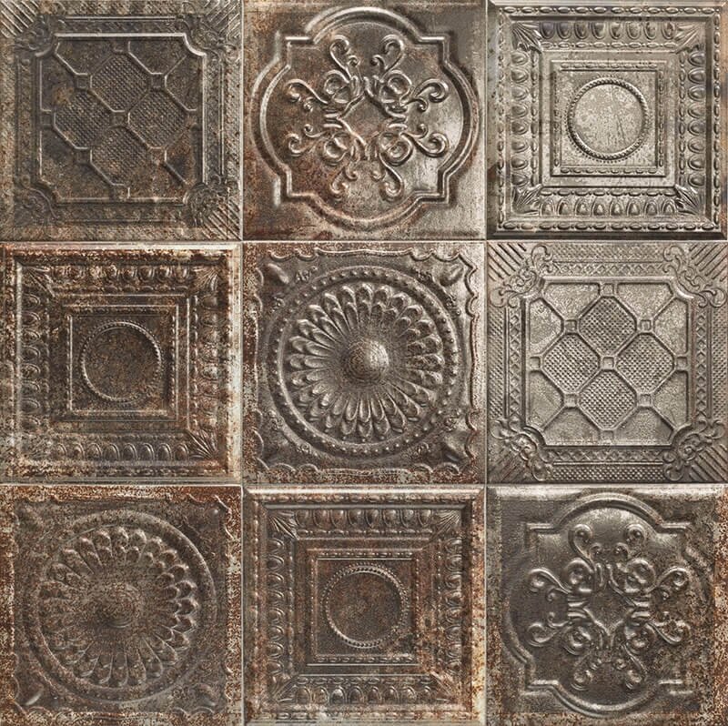 Керамическая плитка Mainzu Tin-Tile Rusty Nero настенная 20х20 см