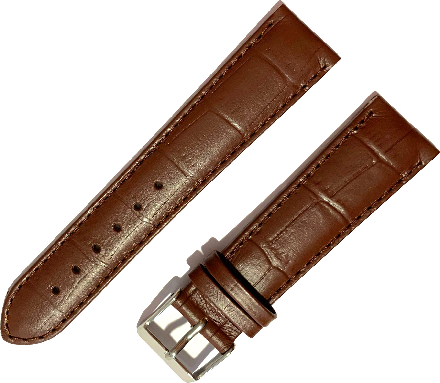 Ремешок для часов Ardi 2005-01-1-3 Kroko Коричневый кожаный ремень для наручных часов из натуральной кожи 20 мм матовый крокодил