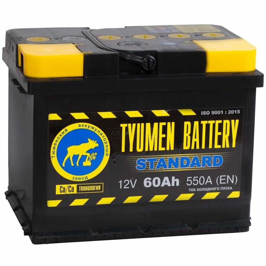 Аккумулятор автомобильный TYUMEN BATTERY STANDARD 60 А/ч 550 А обр. пол. Евро авто (242x175x190)