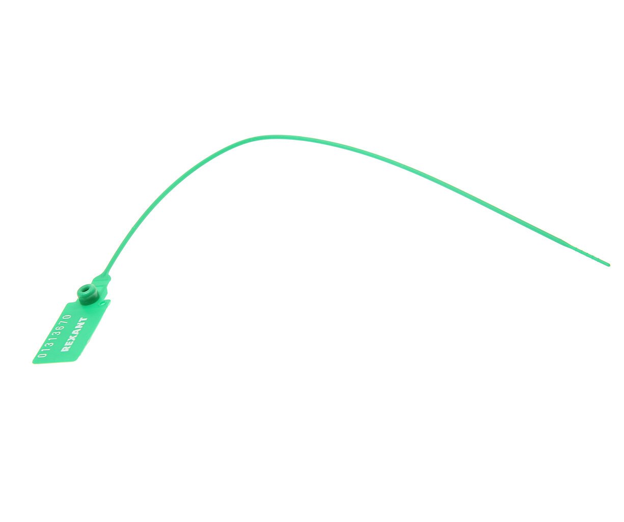 Пломба пластиковая L=255мм номерная (зеленая) REXANT
