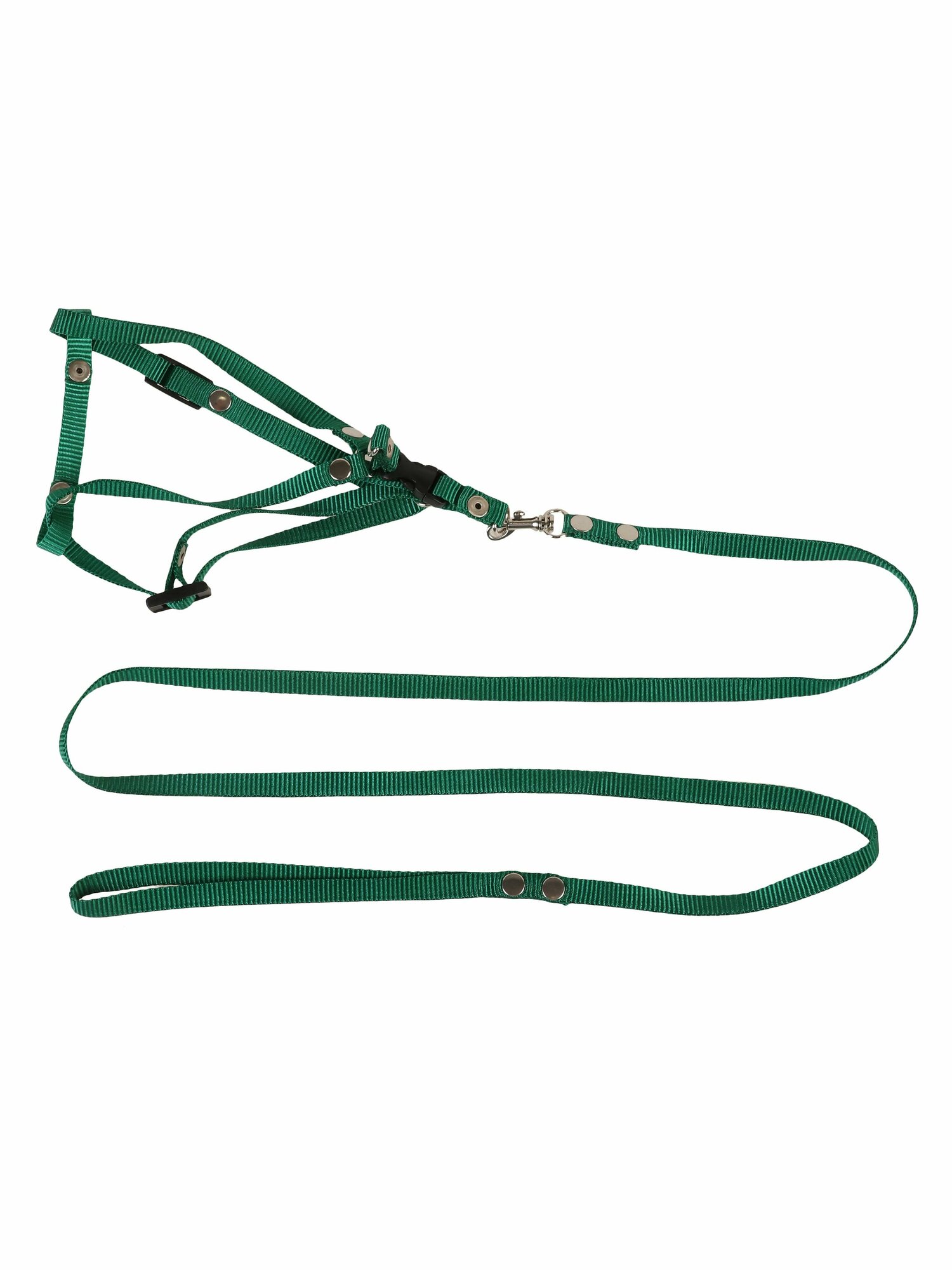 фото Шлейка PerseiLine поводок для кошек и малых собак быстросъемный нейлон зеленый 1,0*122 / 1 шт