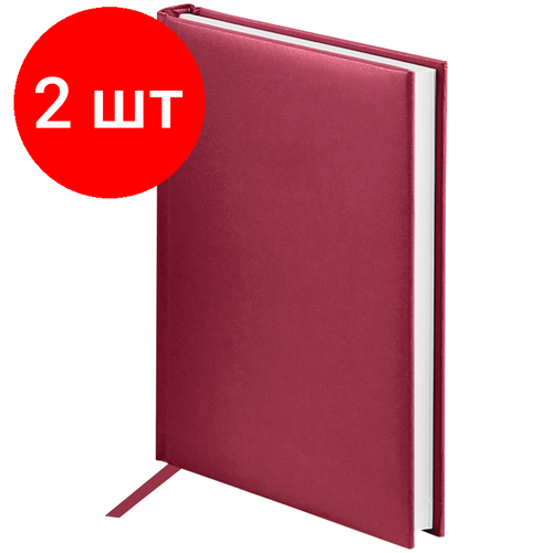 Комплект 2 шт, Ежедневник недатированный, А5, 160л, балакрон, OfficeSpace Ariane, бордовый ежедневник officespace ariane недатированный а5 160 листов синий