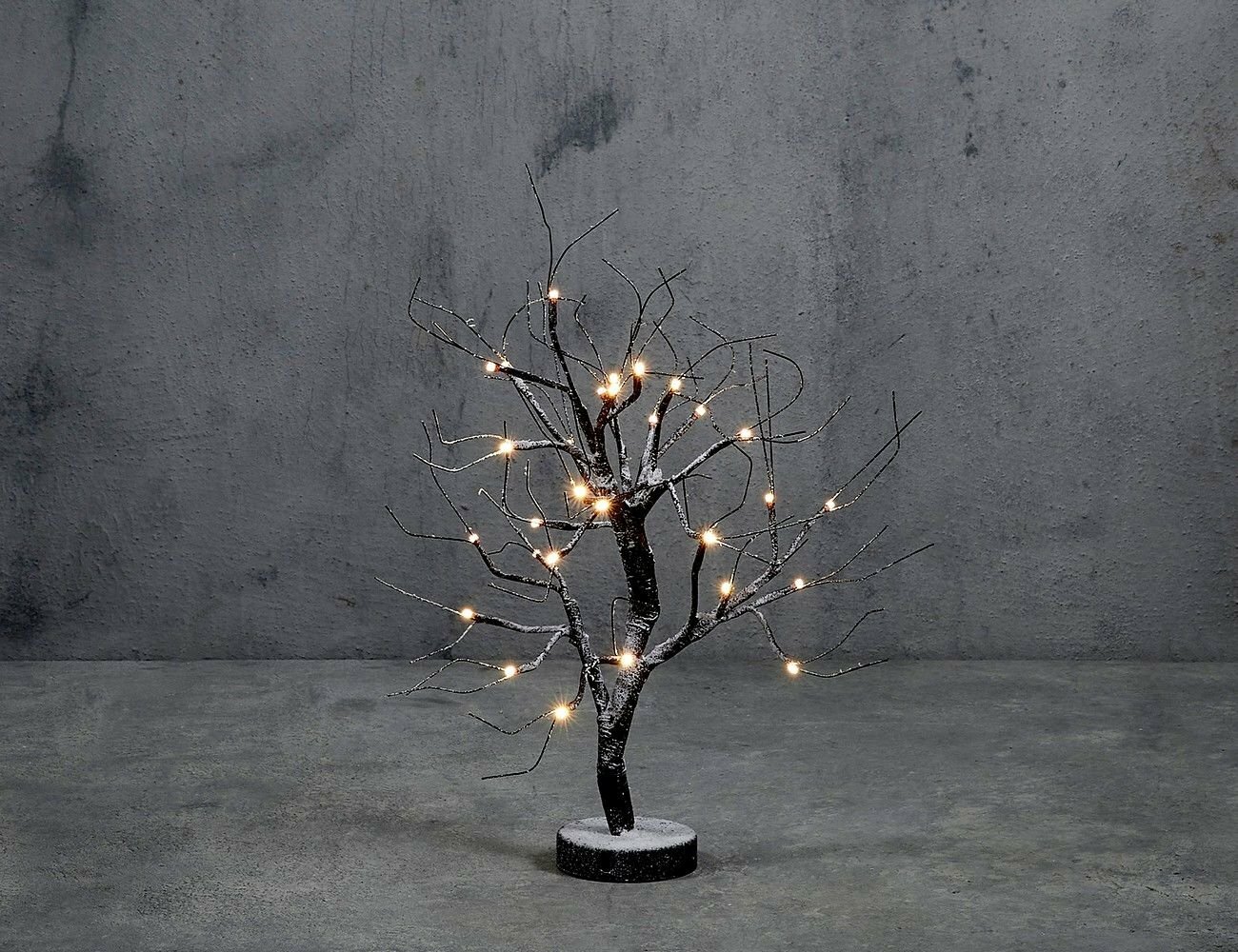 Декоративное светящееся дерево фрост мини, 30 тёплых белых LED-огней, 55 см, батарейки, Edelman 1145903