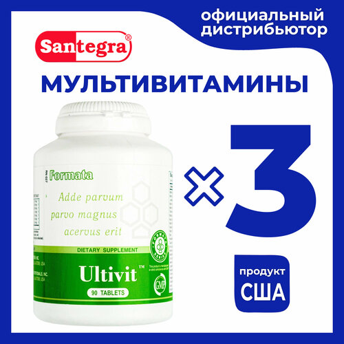 Натуральные витамины США 270 таблеток / Витаминно-минеральный комплекс Ultivit Santegra / Поливитамины для взрослых Ультивит Сантегра