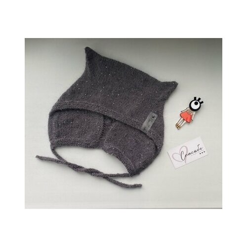 Шапка ушанка  шапочка из пуха норки, размер 56/58, серый